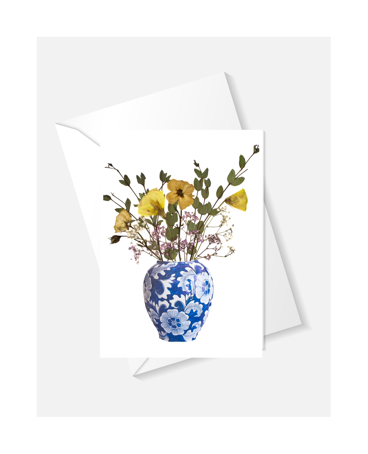 Blue Vase of Flowers Greeting Card