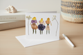 Greeting card with floral design on a white background