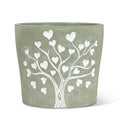 Tree of Life Planter - Engraved White Hearts Design