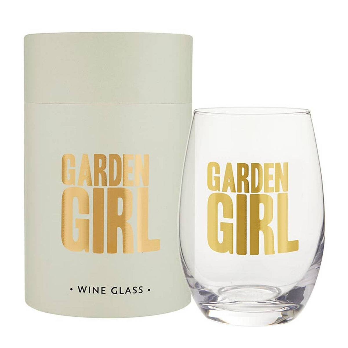 Stemless Wine Glass - Garden Girl
