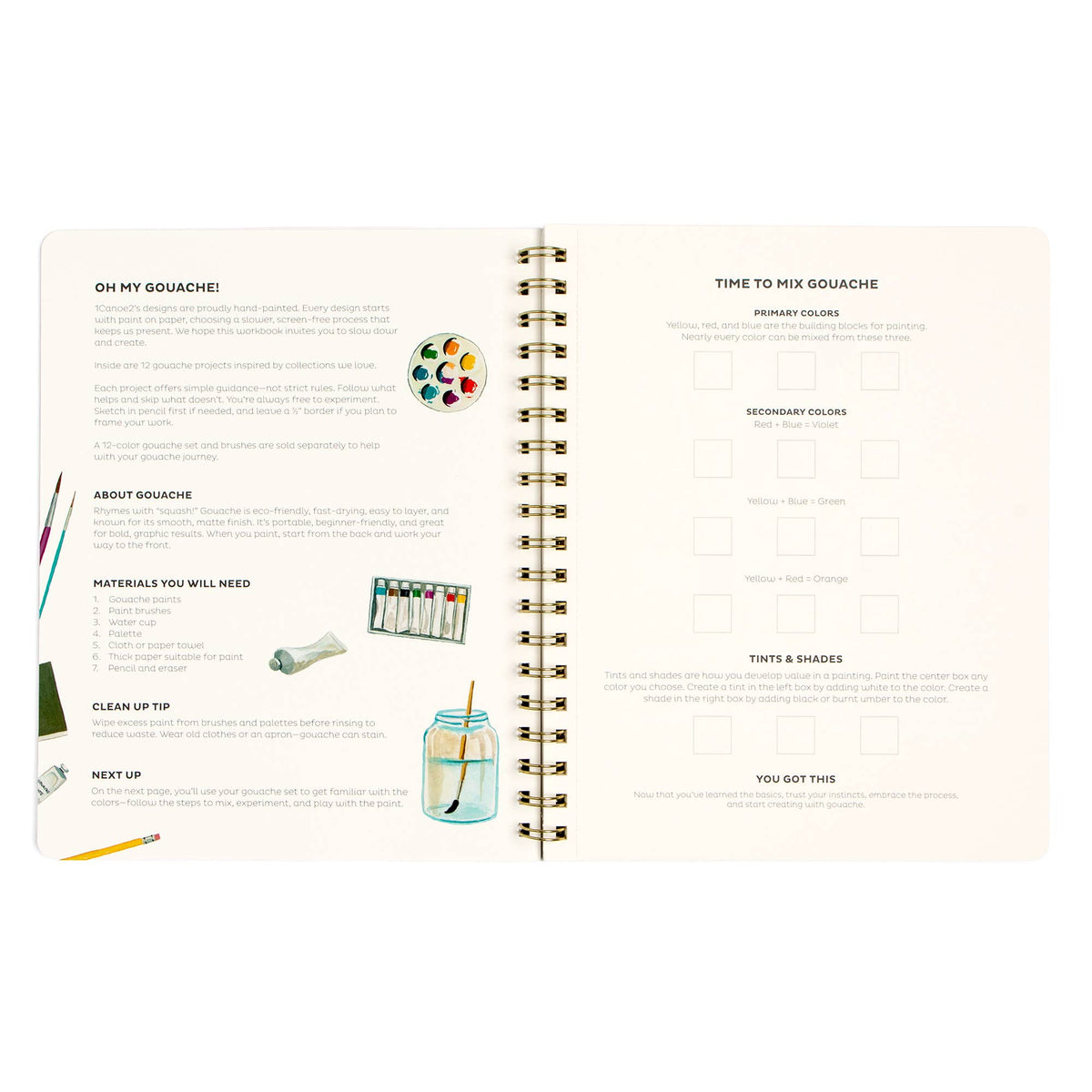 Florals Learn-To-Paint Gouache Paint Book