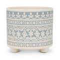 Lg Blue Stencil Planter-6"H