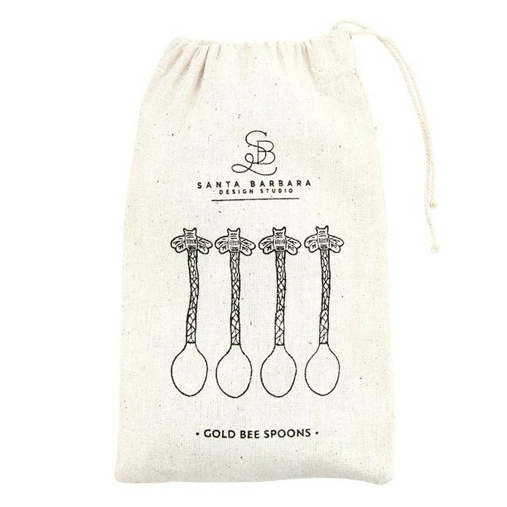 Gold Bee Spoons - Set of 4