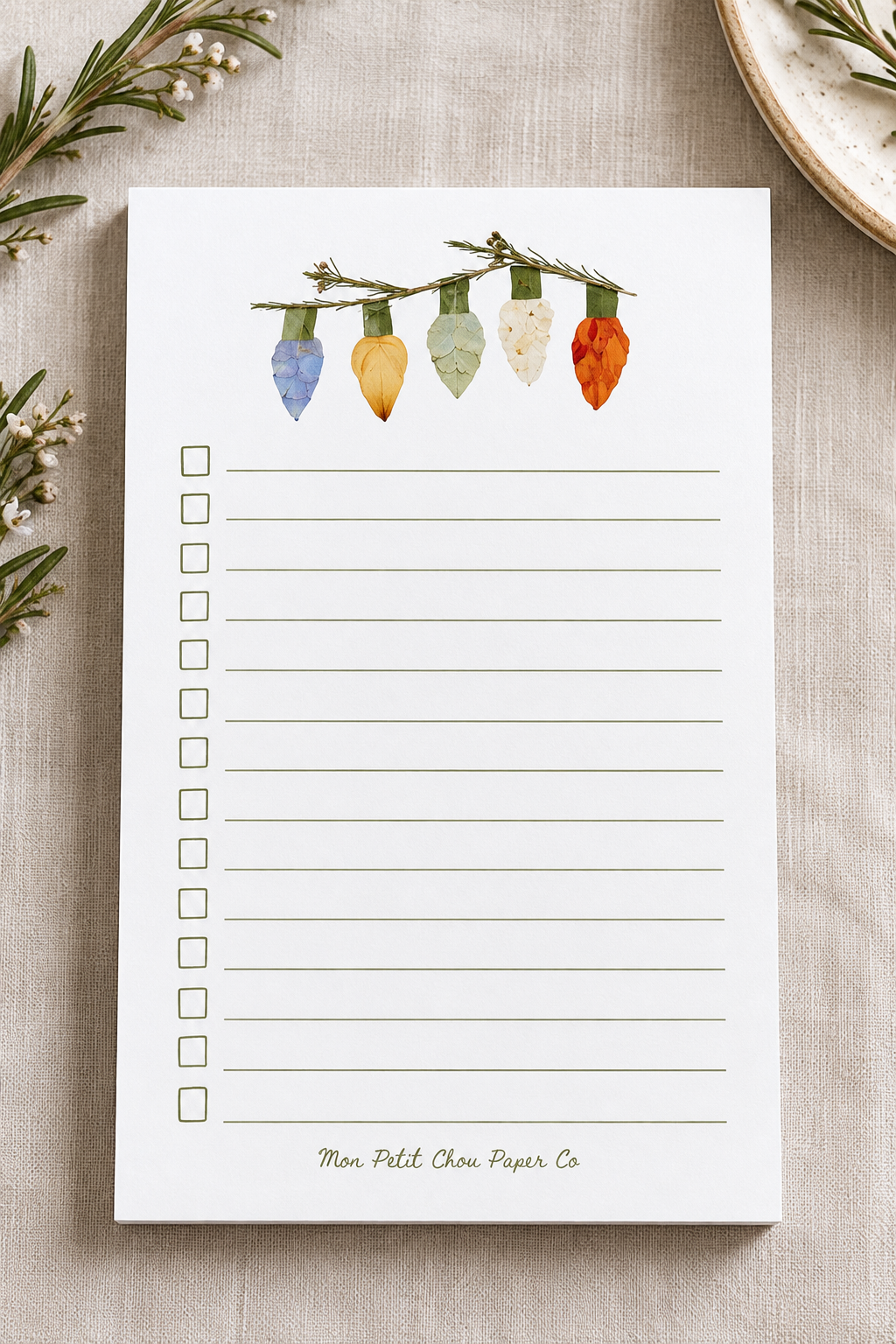 Christmas Lights Checklist Notepad