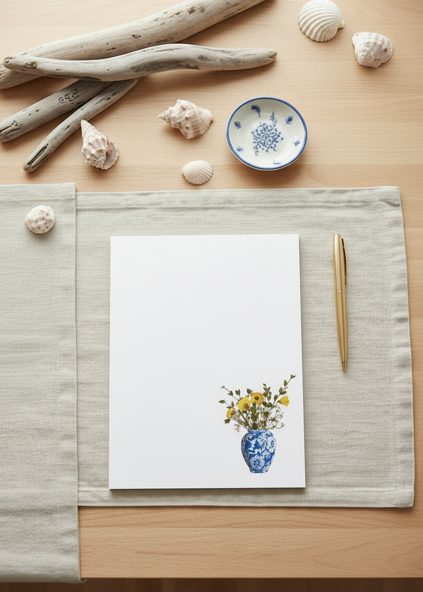 Mini Blue Vase Notepad
