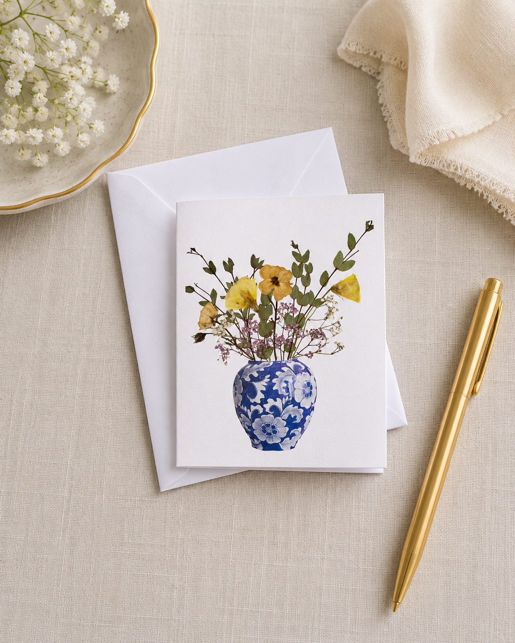 Blue Vase Mini Enclosure Notecards – 2.5x3.5 Gift Cards