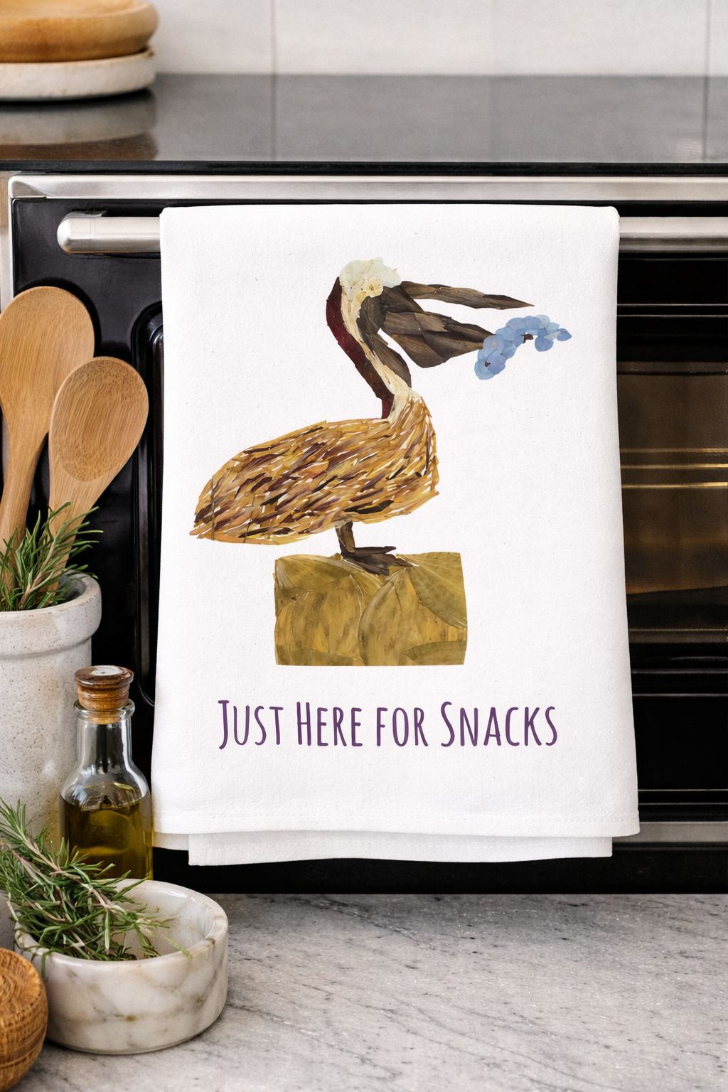 Pelican Decorative Tea Towel – Coastal Kitchen Decor
