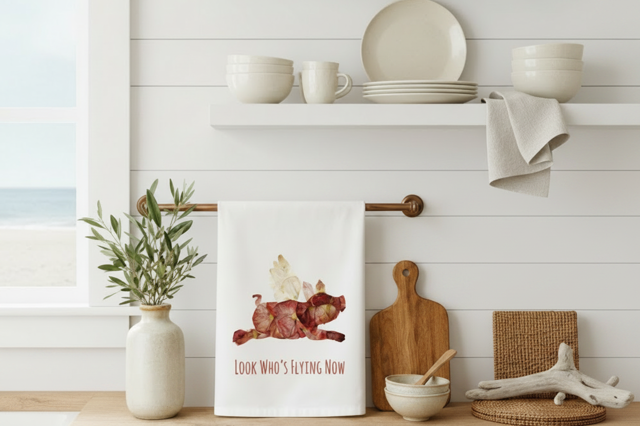 Flying Pig Tea Towel