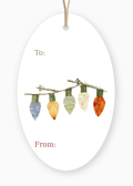 Christmas Light Gift Tags Oval – Set of 8