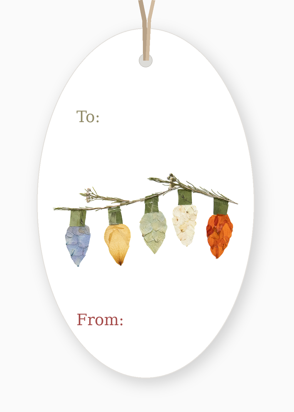 Christmas Light Gift Tags Oval – Set of 8
