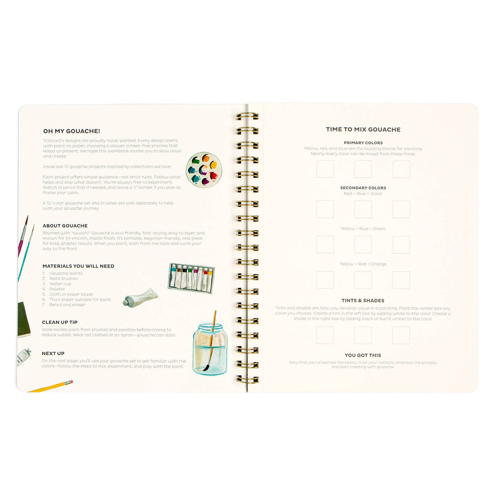 Flora & Fauna Learn-To-Paint Gouache Paint Book